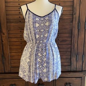 Blue Paisley Romper